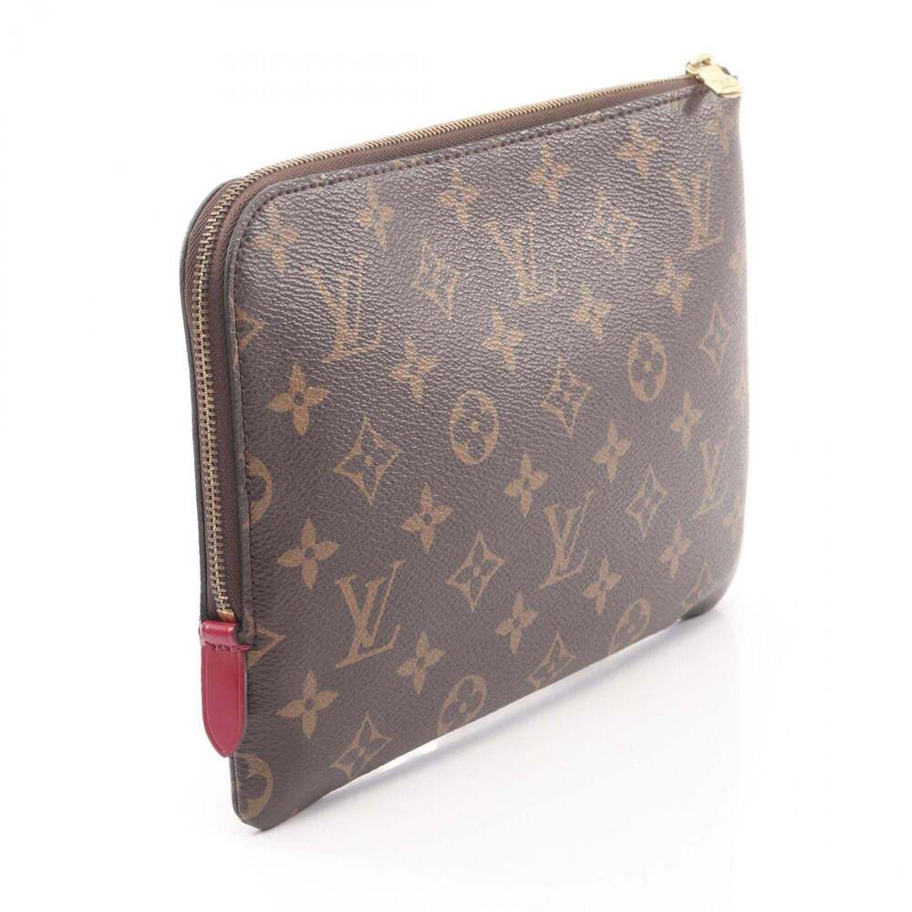 LOUIS VUITTON Brown Coated Canvas Clutch Bag - Picture 2 of 8